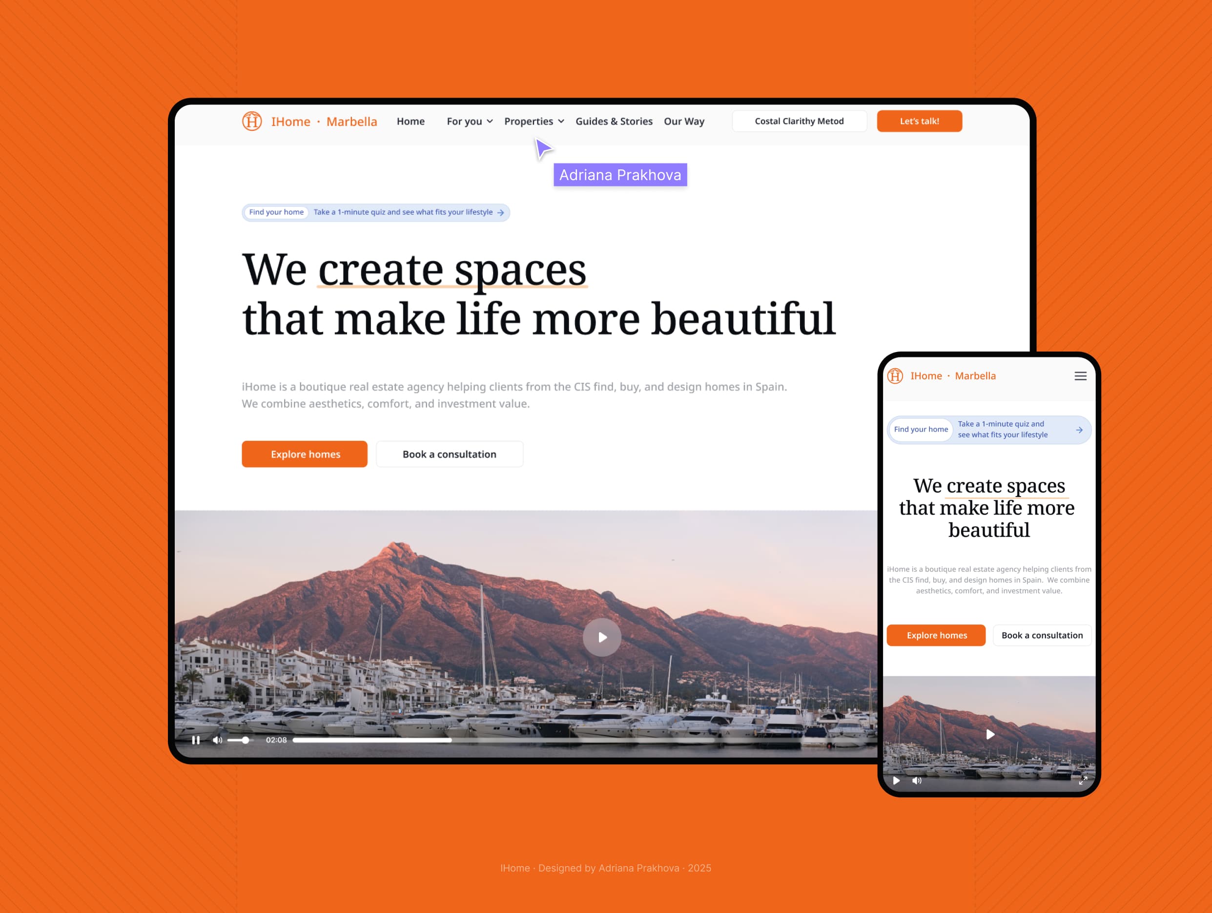 Платформа нерухомості та візуальна айдентика iHome Marbella